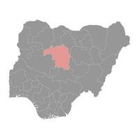 Kaduna Zustand Karte, administrative Aufteilung von das Land von Nigeria. Vektor Illustration.
