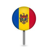 kartpekare med contry moldavien. moldaviens flagga. vektor illustration.