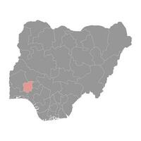 osun Zustand Karte, administrative Aufteilung von das Land von Nigeria. Vektor Illustration.