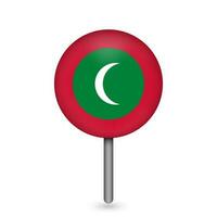 kartenzeiger mit land malediven. Malediven-Flagge. Vektor-Illustration. vektor