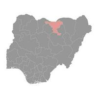 jigawa Zustand Karte, administrative Aufteilung von das Land von Nigeria. Vektor Illustration.