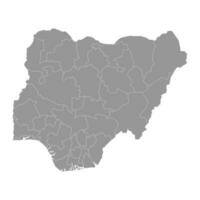 nigeria grå Karta med stater. vektor illustration.