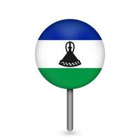 Kartenzeiger mit Land Lesotho. Lesotho-Flagge. Vektor-Illustration. vektor