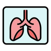 Röntgen Bild Lunge Symbol Vektor eben