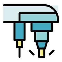 elektrisch cnc Maschine Symbol Vektor eben