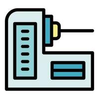 Technologie cnc Maschine Symbol Vektor eben
