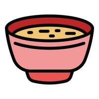 Bohne Sahne Suppe Symbol Vektor eben