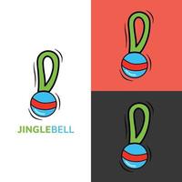 Jingle Bell Kawaii Icon Logo für Baby und Kinder niedlichen Cartoon handgezeichneten Doodle Icon Sticker vektor