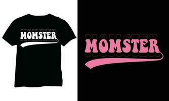 momster eps halloween mamma skjorta momster varsityen eps vektor design