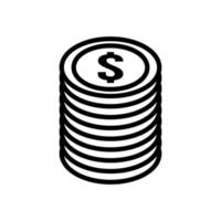 Haufen Münzen Geld Dollar Symbol vektor