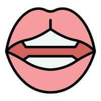 Lippen Artikulation Symbol Vektor eben