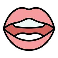 Zunge Artikulation Symbol Vektor eben