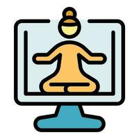 online Meditation Symbol Vektor eben