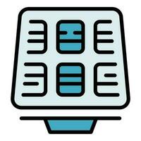 Solar- Panel Ausrüstung Symbol Vektor eben