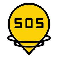 SOS Ort Symbol Vektor eben