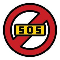 SOS beschränkt Symbol Vektor eben