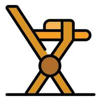 Holz Stuhl Symbol Vektor eben