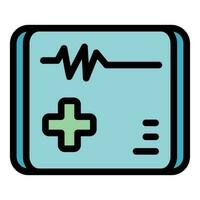 medicinsk hjärt- hjälpa ikon vektor platt