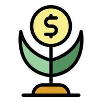 Geld Pflanze Symbol Vektor eben