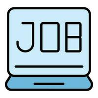 Laptop online Job Symbol Vektor eben