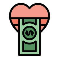 Geld Liebe Symbol Vektor eben