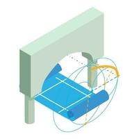 Konstruktion Konzept Symbol isometrisch Vektor. Bogen Projekt und technisch Zeichnung vektor