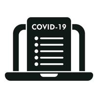 covid online Ergebnis Symbol einfach Vektor. positiv Prüfung vektor