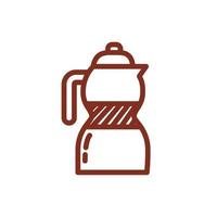 Symbol für den Stil der Kaffeekocher-Getränkelinie vektor