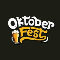 oktoberfest öl, folk festival vektor typografi illustration.öl festival text rubrik logotyp för skylt, hälsning kort, affisch och baner. oktoberfest Semester berömd i Tyskland. öl råna ikon