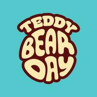 Teddy Bier Tag Vektor Typografie runden Logo.
