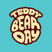 teddy öl dag vektor typografi runda logotyp.