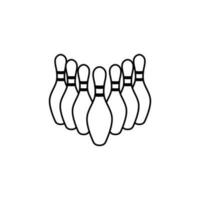 Bowling Symbol Vektor. Kegelspiel Illustration unterzeichnen. Streik Symbol oder Logo. vektor