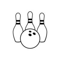 Bowling Symbol Vektor. Kegelspiel Illustration unterzeichnen. Streik Symbol oder Logo. vektor
