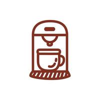 Symbol für den Stil der Kaffeeausgabemaschine für die Getränkelinie vektor