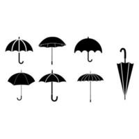 Regenschirm Symbol Vektor Satz. Regen Illustration Zeichen Sammlung. Wetter Symbol oder Logo.