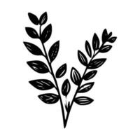 minimalistisch Ast mit Blätter Symbol vektor