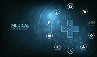 medicinsk teknologi nätverk begrepp. vektor