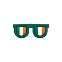 Brille mit Irland-Flagge detaillierte Stilikone vektor