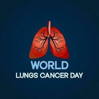Welt Lunge Krebs Tag Poster mit Weiß Krebs Bewusstsein Band Vektor. Weiß Bewusstsein Band, Mensch Lunge und Vektor. August 1. wichtig Tag vektor