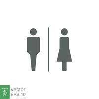 toalett toalett tecken ikon. offentlig navigering symbol. enkel fast stil. vektor illustration isolerat på vit bakgrund. eps 10