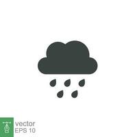 Regen Wolke Symbol. einfach eben Stil. fallen Wasser, wolkig Symbol, Regentropfen, fallen, Frühling, Farbe, messen, Natur, Wetter Konzept zum Netz Design. Vektor Illustration isoliert auf Weiß Hintergrund eps 10