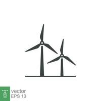 Wind Leistung Symbol. einfach solide Stil. Mühle, Silhouette, Bauernhof, Piktogramm, Rad, Leistung, Technologie, Turm, Leistung, Energie Alternative Konzept. Vektor Illustration isoliert auf Weiß Hintergrund eps 10