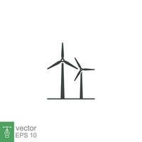 Wind Leistung Symbol. einfach solide Stil. Mühle, Silhouette, Bauernhof, Piktogramm, Rad, Leistung, Technologie, Turm, Leistung, Energie Alternative Konzept. Vektor Illustration isoliert auf Weiß Hintergrund eps 10