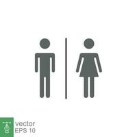 toalett toalett tecken ikon. offentlig navigering symbol. enkel fast stil. vektor illustration isolerat på vit bakgrund. eps 10