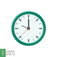 flaches Symbol der analogen Uhr. Zeitmanagement-Symbol, Chronometer mit Stunden-, Minuten- und Sekundenpfeil. einfache Vektorillustration lokalisiert auf weißem Hintergrund. Folge 10. vektor