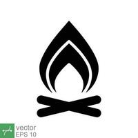 Lagerfeuer Symbol. einfach solide Stil. Feuer, Lagerfeuer, Lager, Bon, Flamme, Natur Konzept. Glyphe Vektor Illustration isoliert auf Weiß Hintergrund. eps 10.