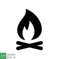 Lagerfeuer Symbol. einfach solide Stil. Feuer, Lagerfeuer, Lager, Bon, Flamme, Natur Konzept. Glyphe Vektor Illustration isoliert auf Weiß Hintergrund. eps 10.