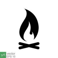 Lagerfeuer Symbol. einfach solide Stil. Feuer, Lagerfeuer, Lager, Bon, Flamme, Natur Konzept. Glyphe Vektor Illustration isoliert auf Weiß Hintergrund. eps 10.