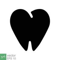 Zahn Symbol. einfach solide Stil. Dental Behandlung und Zahn Pflege, Gesundheit Oral, Zahnheilkunde, Zahnschmerzen medizinisch Konzept. Glyphe Vektor Illustration isoliert auf Weiß Hintergrund. eps 10.