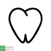 Zahn Symbol. einfach Gliederung Stil. Dental Behandlung und Zahn Pflege, Gesundheit Oral, Zahnheilkunde, Zahnschmerzen medizinisch Konzept. dünn Linie Vektor Illustration isoliert auf Weiß Hintergrund. eps 10.